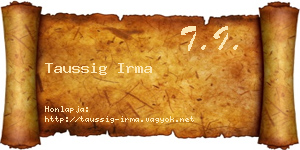 Taussig Irma névjegykártya